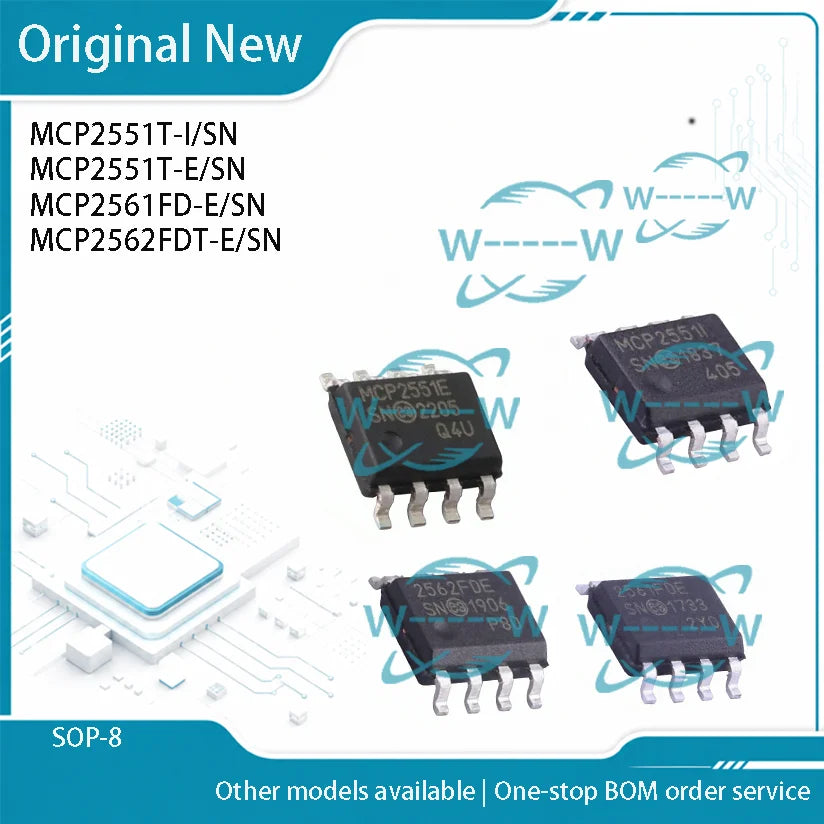 5-50PCS) MCP2551T-I/SN MCP2551I MCP2551T-E/SN MCP2551E MCP2561FD-E/SN 2561FDE MCP2562FDT-E/SN 2562FDE MCP2551 MCP2561 MCP2562 IC