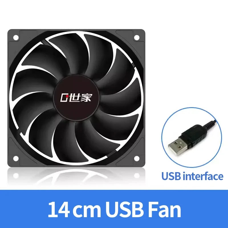TEUCER USB Cooling Fan 8CM/12CM/14CM 800-1800RPM USB Port Power Supply Desktop Computer Available