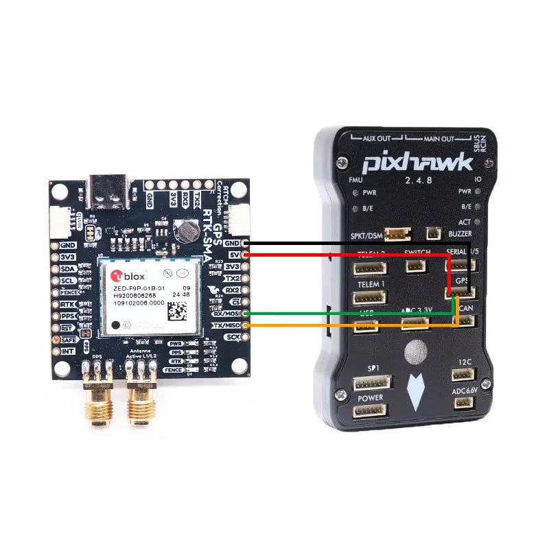 SparkFun GPS RTK2 Board ZED F9P Qwiic High-Precision UAV GNSS Series Ardupilot Pixhawk PX4 FPV AutoPilot Flight Control