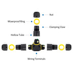 IP68 M20T Quick Outdoor Waterproof T Shape Connector 2/3 Pin Screw Electric Wire Terminal Adapter Home For LED Lighting 16A/380V