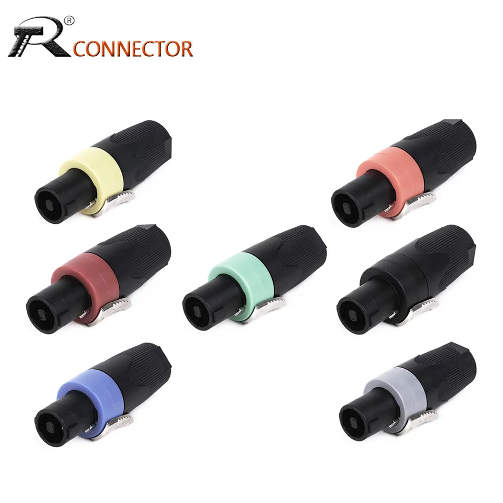10PCS Speaker Powercon connector NL4FX Speakon 4 Pole Plug Male Professional audio power plug Red&Blue