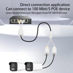 Waterproof IP PoE Ethernet Splitter Adapter RJ45 Fits Connectors for Security Camera Installation Ethernet Cable Management