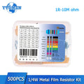 500/2500PCS Metal Film Resistor Assorted Kit 1/4W 1% 1R~10M ohm Resistance Diy Electronic Kit