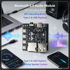 DC 5V Bluetooth 6.0 MP3 Audio Decoder Board Audio Receiver Amplifier Module Type C Port Car Home Speaker Headphones