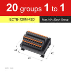 ENMG Spring Terminals Save Wiring Split Terminal Block ECTB 10A Power Splitter PLC Terminal Block One to One 10~64