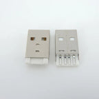10Pcs USB Type A Connector Male 4 Pin Plug Socket With Black White Plastic Cover USB 2.0 Type-A Soldering DIY Kits