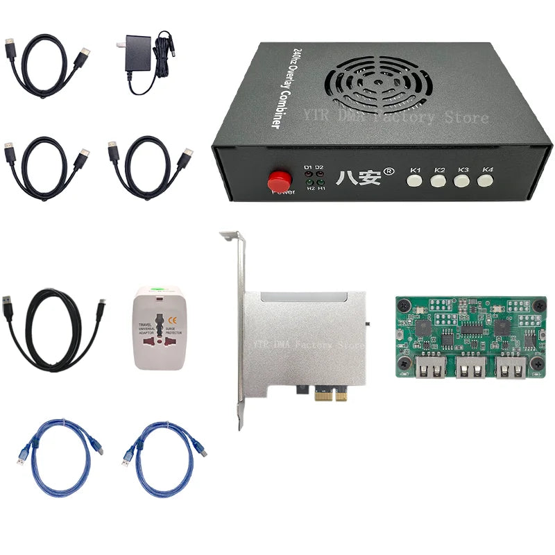 Complete Professional DMA Full Set 75T Ice Shield FPGA Module + BAAN DP/HDMI  1K240Hz 2K144Hz Video Fusion Device + MAKCU