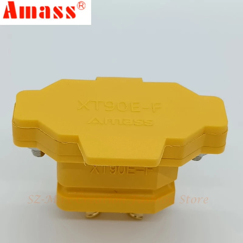 Original Amass XT90E-F Battery Connector XT90E Female Plug Gold-plated XT90 Mountable Connector Plug  Yellow Socket