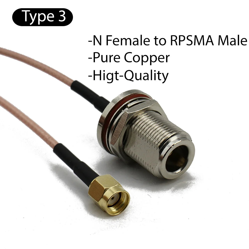 RG316 Cable N Female To SMA Male Extension Conncetor N Type L16 To RPSMA Crimp for RG-316 Pigtai Low Loss Coax Copper Brass