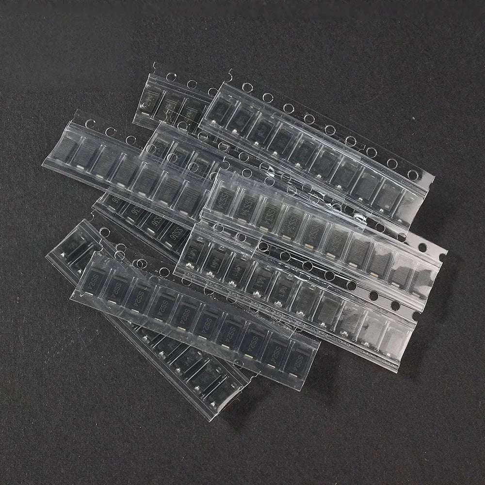 Takefast 90pcs SMD Diode Kit 1N4007 1N4001 1N4004 SS14 SS16 SS24 SS26 SS34 SS36 9 Values X10pcs Rectifier Diodes Schottky