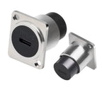1pc Metal Round/D Type Module RJ45 CAT6&USB 2.0/3.0&Type C&HDMI-Jack Socket Through Network Panel Mounting Electronic Connector