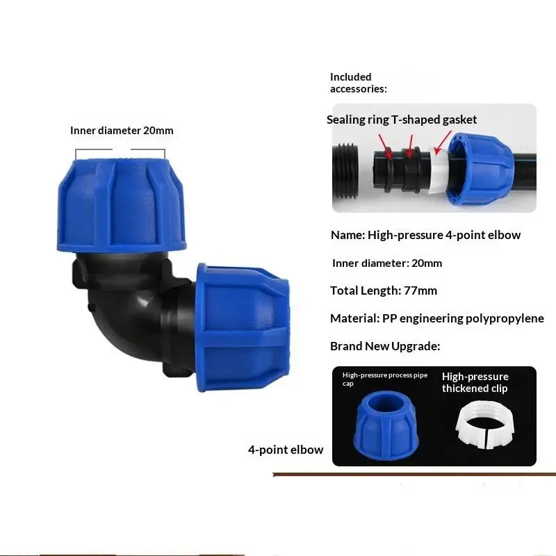 1Pcs 1/2'' 3/4'' Coarse Thread Connection OD 20/25mm PE PVC Pipe Fittings Elbow Straight Tee Irrigation IBC Tank Adapter