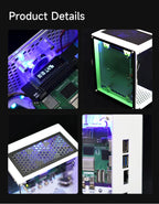Raspberry Pi 5 Case Protective Kit with Cooling Fan RGB Color Light and 0.96 Screen Display DIY Electronic Shell Support M.2 SSD