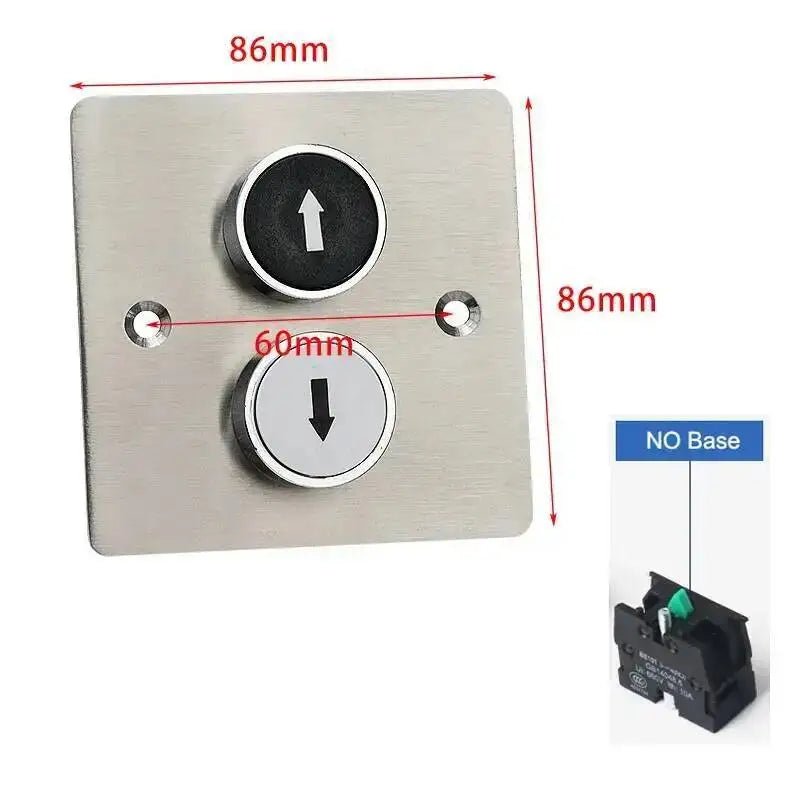 Stainless Steel 86 Type Concealed Push Button Switch Emergency Stop Start Fan Elevator Remote Control Panel