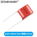 10PCS 63V 100V 250V 400V 450V 630V 2000V CBB22 Polypropylene film capacitor 101 103 104 105 125J 221 222 223 224 225 332 333 334