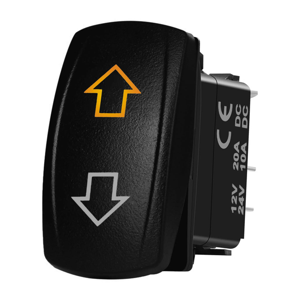 Marine Boat Rocker Switch 12/24V Orange Backlit Anchor Beacon Up Down Button ON OFF/ON OFF ON Momentary Toggle Switch Waterproof