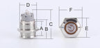 16mm Waterproof Metal Push button Switches With LED Light Flat Head 19mm Momentary self-Reset or Latching With Fixing 4Pins 12V