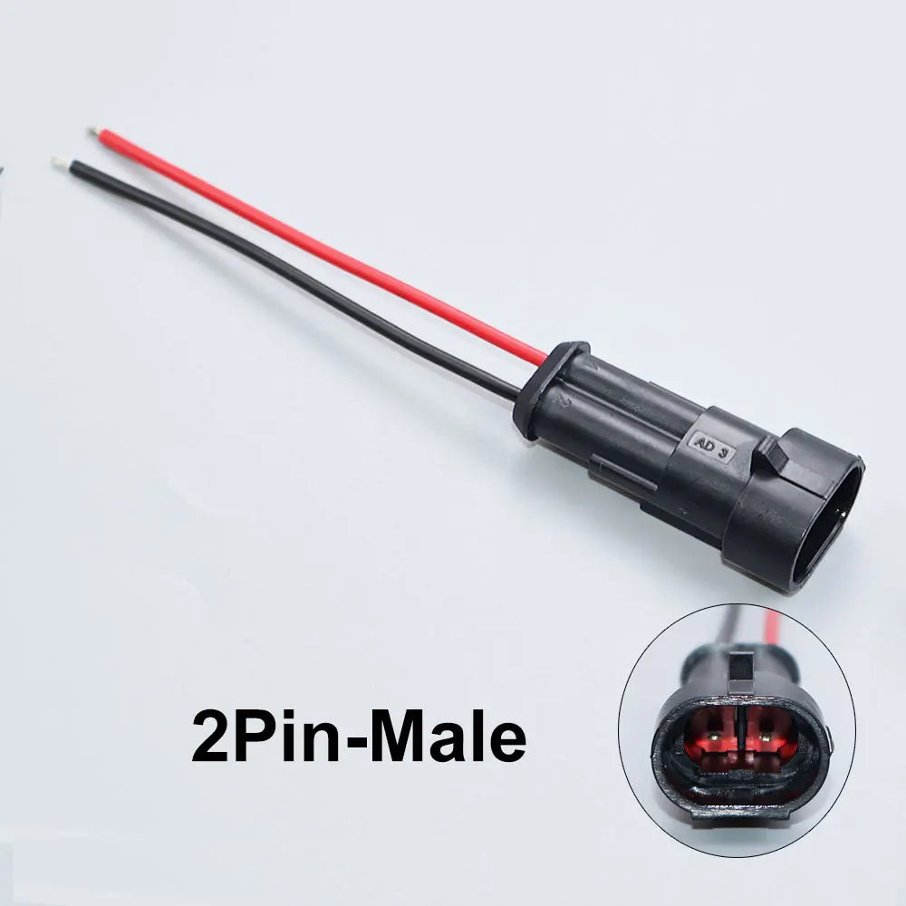 YanXi AMP 1/2/3/4/5/6 Pin Way Waterproof Electrical Auto Connector Male Female Plug with Wire Cable Harness For Car Motorcycle