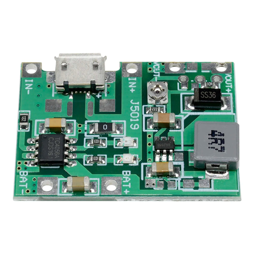 Lithium Li-ion 18650 3.7V 4.2V to 5V 9V Battery Charger Board DC-DC Step Up Boost Module TP4056 DIY Kit Parts Type-C/Micro USB