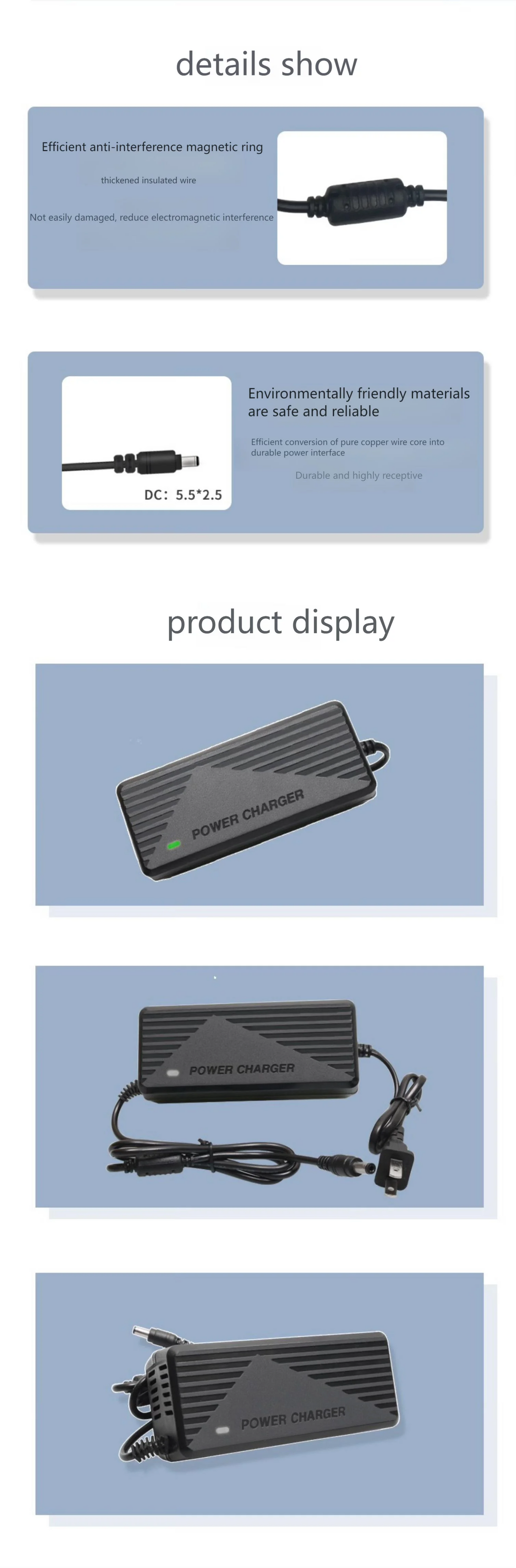 12.6V 5A 6A 18650 Lithium Battery Charger for 21V 3A 4A with Cooling Fan Li-ion Battery Fast Charging Charger Double Line DC 5.5