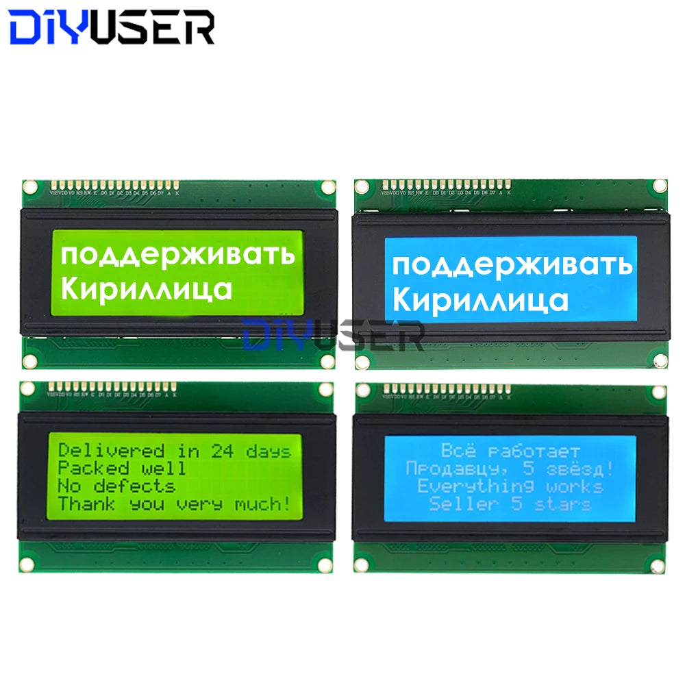 LCD2004 20x4 Character LCD Display I2C Interface Blue/green Backlight , STM32, Raspberry Pi, Save Digital I/O Pins