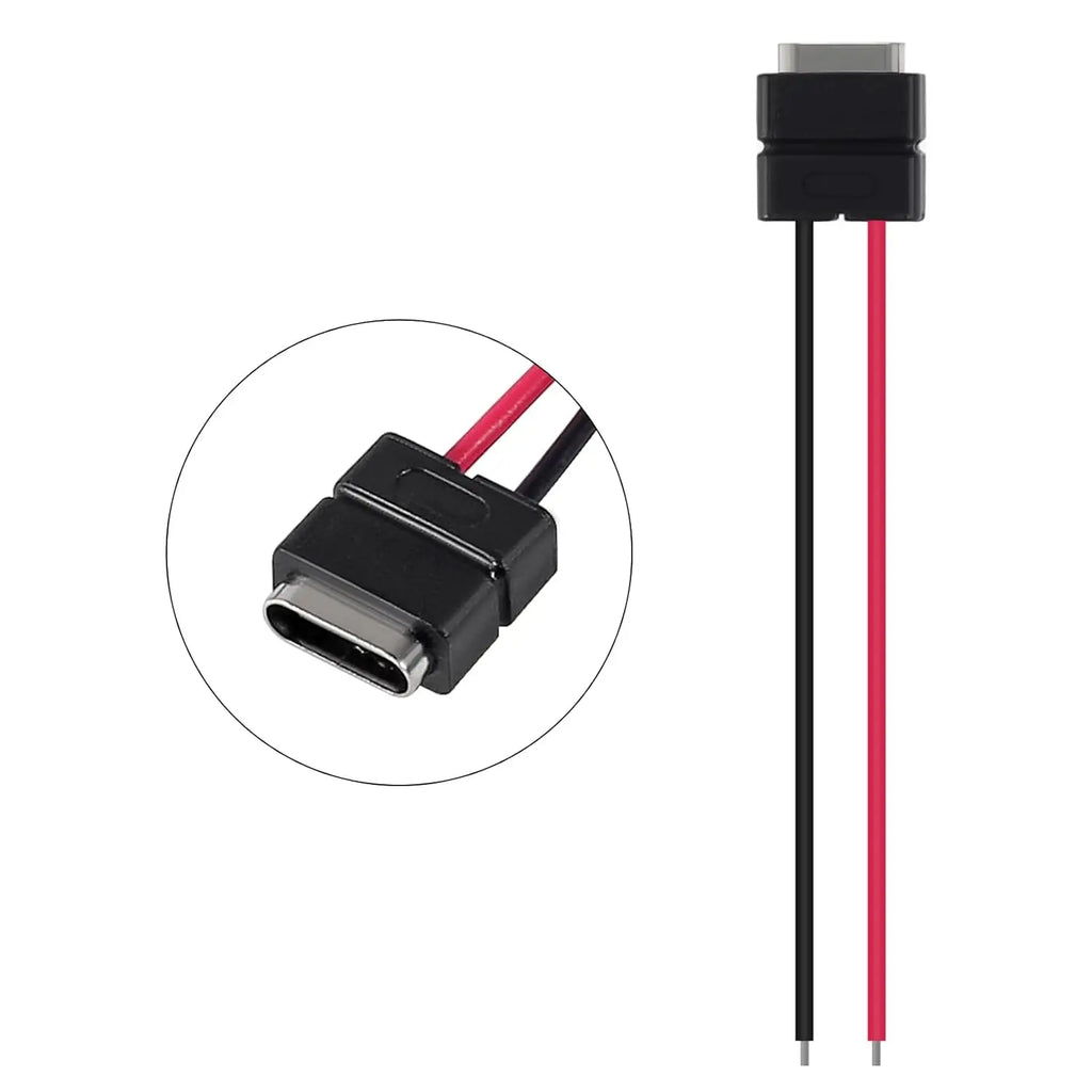 8pcs USB Connector Type-C Female Chassis 2 Pin for DIY, 2.5A 5V Waterproof Grade IP67 Female Chassis 2P Solder Wire Type USB C