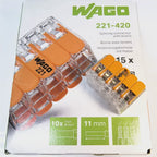 WAGO 221‑420 Double‑Deck 10‑Conductor Lever Wire Connector,0.14‑4mm² 32A 450V