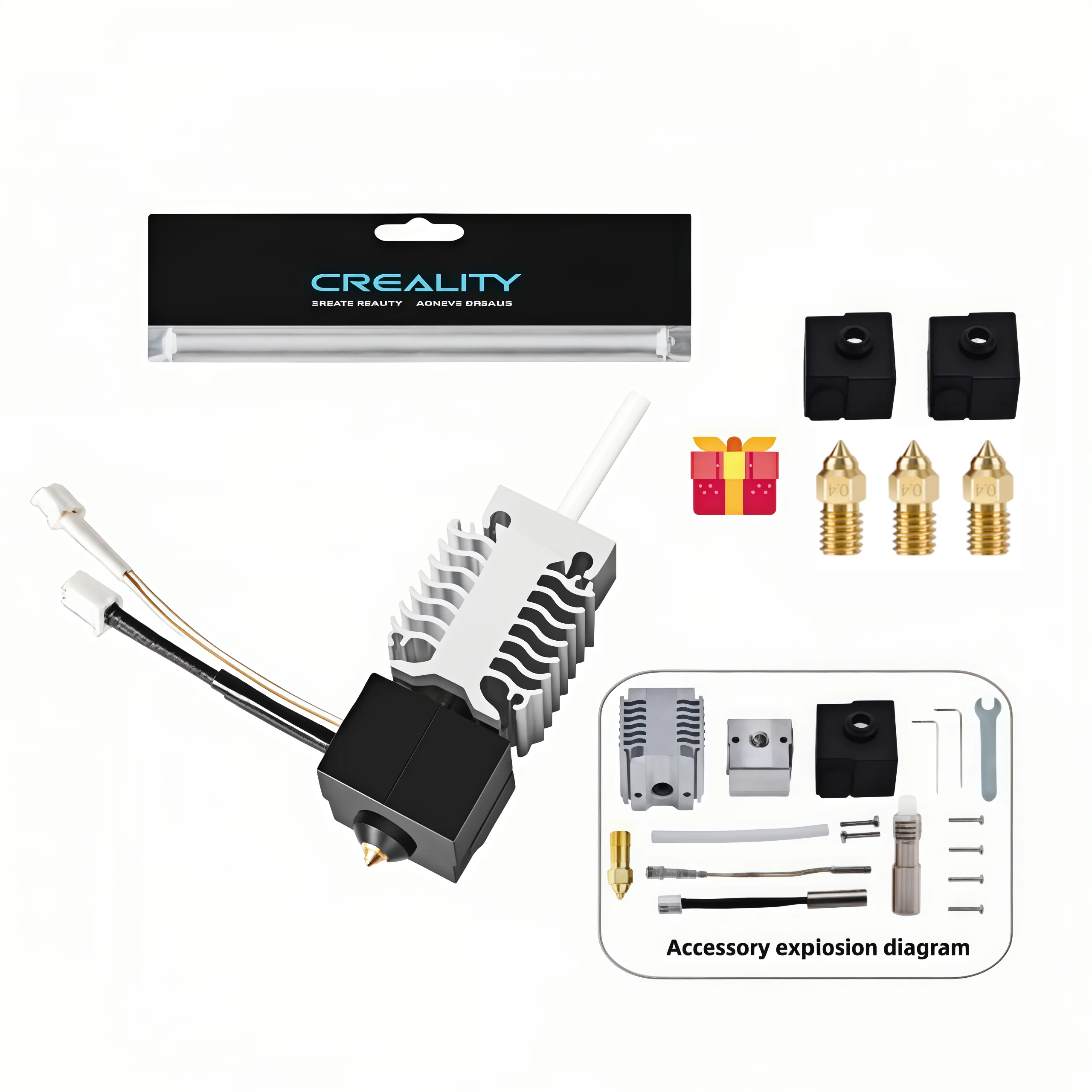 Creality Ender 3 V3 SE Hotend Kit, and Extruder Hotend Heater Block /Heatsink/Thermistor/Heating Rod Tube for Ender3 V3 SE