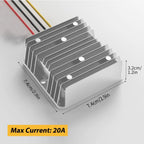 20A 240W Supply Step Down Converter 24V to 12V Converter for Heavy Duty Truck Car Power Reducer Regulator for Auto Car Truck