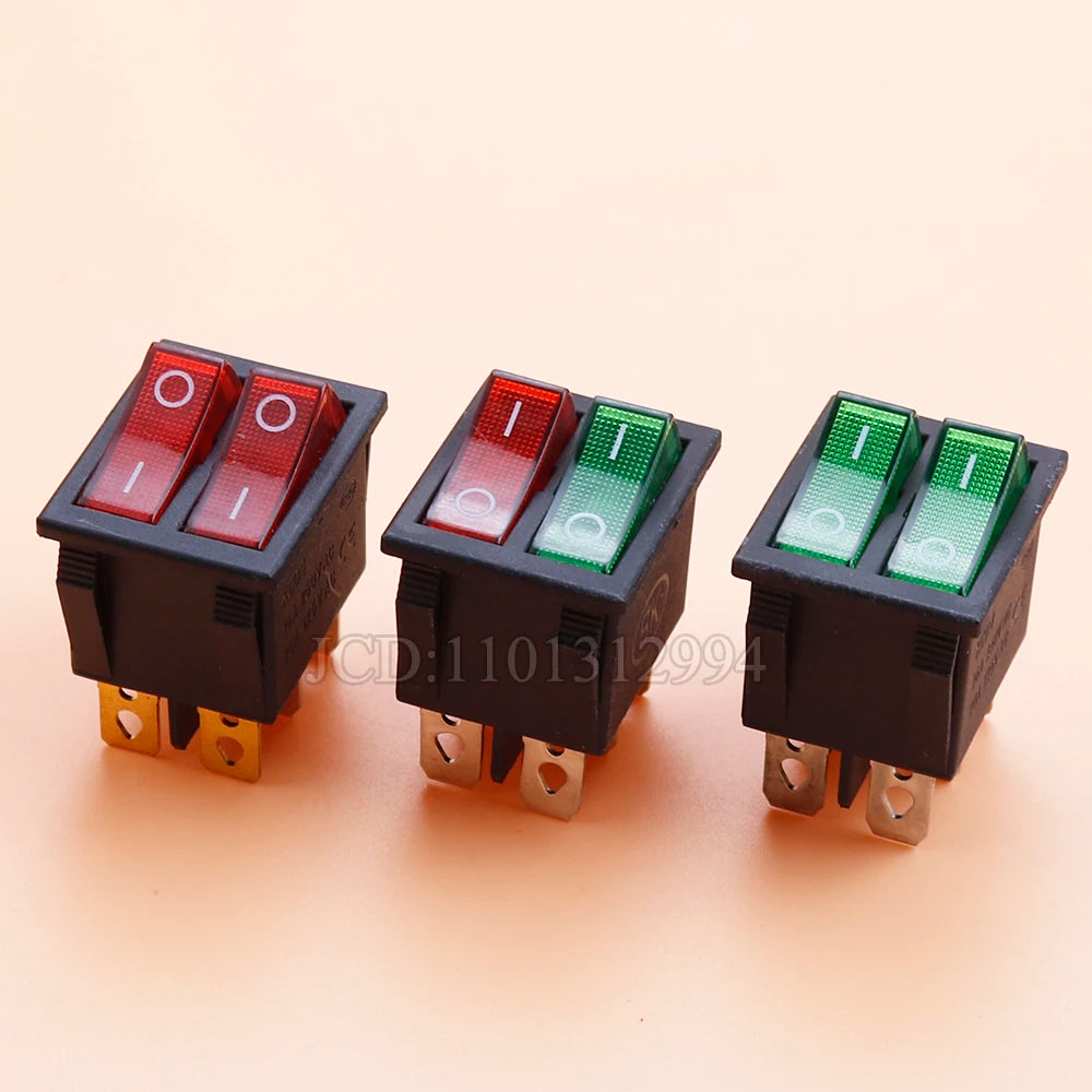 1 Piece KCD4 KCD3  6PIN 3PIN 16A 250V 20A 125V Double Light Switch Rocker Switch Waterproof ON-OFF  Boat Power Switch