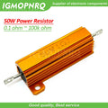 50W Resistor Aluminum Power Metal Shell Case Wirewound Resistor 0.01 ~ 100K 2 6 8 10 20 100 150 200 300 500 1K 10K ohm