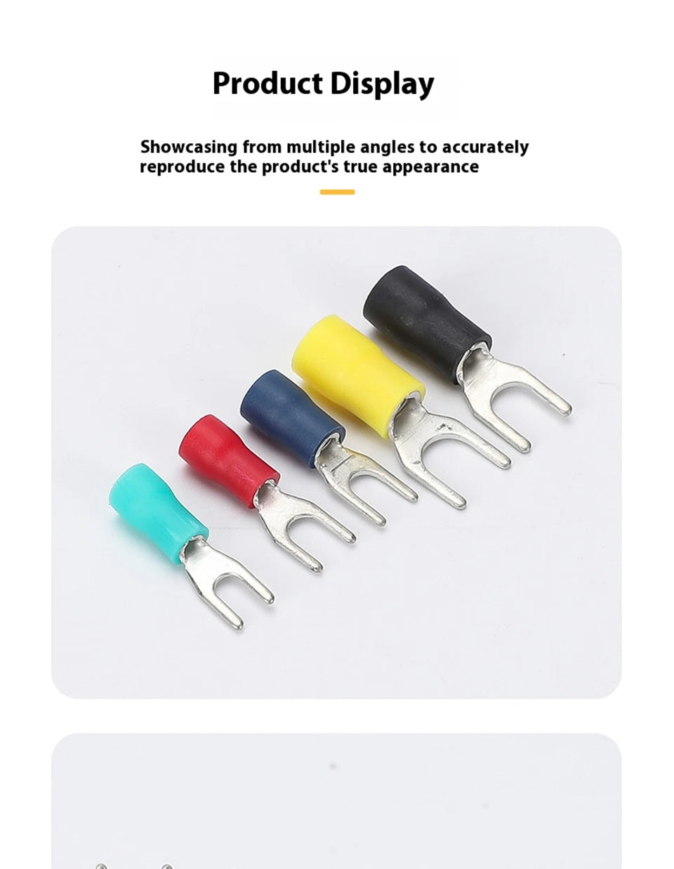 Fork Crimp Terminal Copper Tin Plating Insulated Terminal Block U-Type Wire Connector Thickened Copper Cable Joint SV1.25/2/-3/4