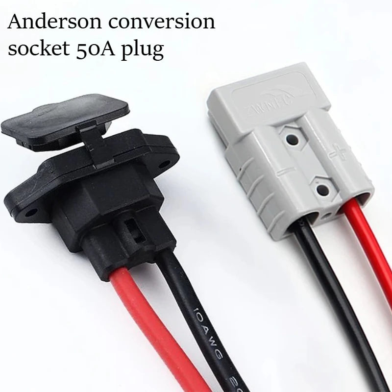 50 AMP Plug Cable Terminal 600V Battery Power Connector for Anderson Pins Lugs Copper Quick Plug Connector Wire Accessories