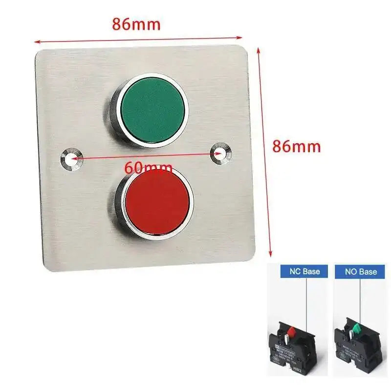 Stainless Steel 86 Type Concealed Push Button Switch Emergency Stop Start Fan Elevator Remote Control Panel