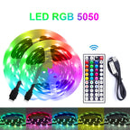 5V USB RGB LED Strip Light Remote Control 5050 30LED/m 5m 10m Lights Tape TV Backlights Home Decoration 0.5/1/2/3m Black PCB