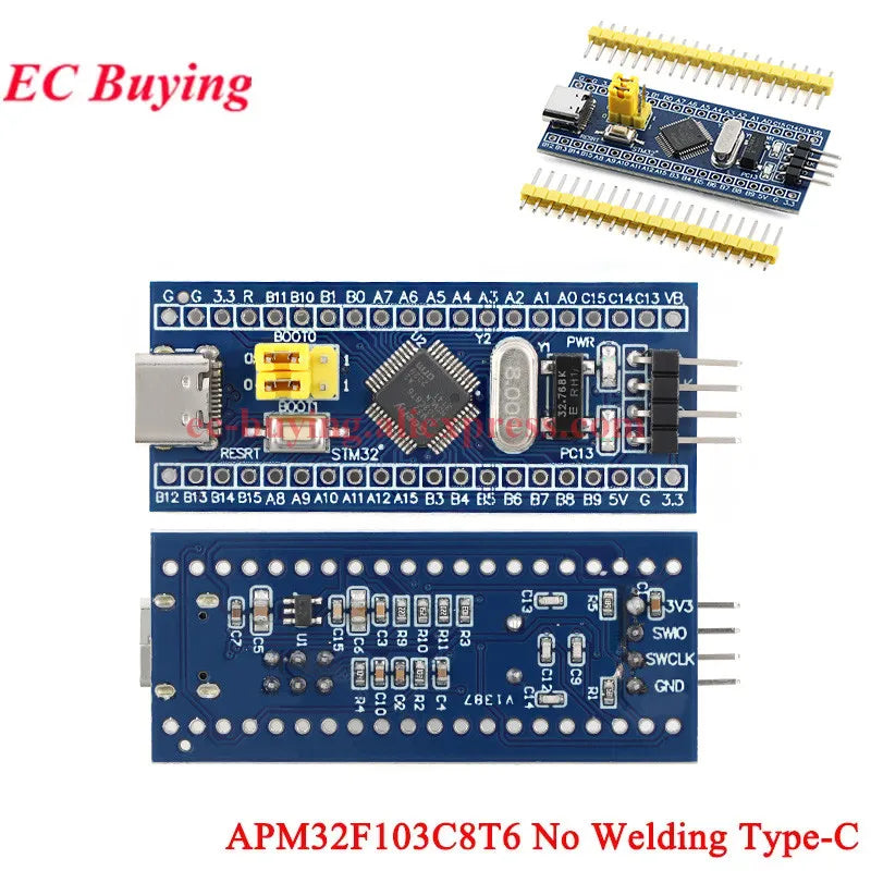 1-2Pcs STM32F103C6T6 STM32F103C8T6 CH32F103C8T6 APM32F103C8T6 CH32 ARM STM32 Minimum System Development Board Module For Arduino