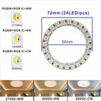 6812 RGBW WW CW LED Ring Individually Addressable RGBW Light Ring SMD 5050 RGBW Led Modules Light 8/16/24/35/45Leds LED Pixel 5V