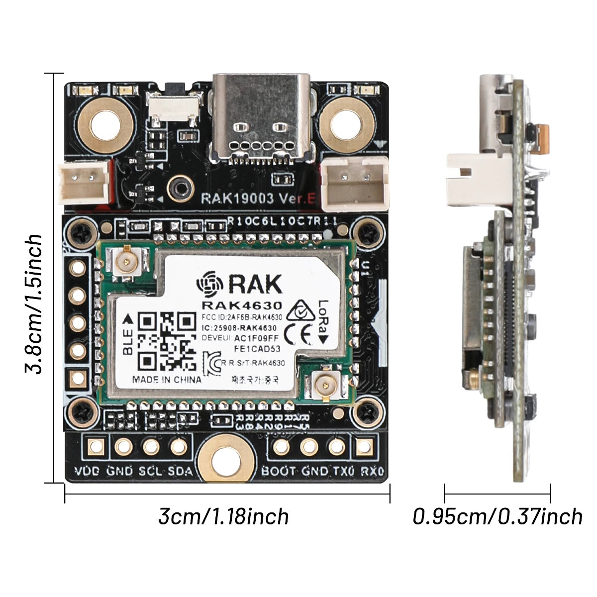 RAKwireless WisBlock Mini Mesh LoRa Starter Kit with RAK19003 Base RAK4631 Compatible Meshcore Meshtastic Kits