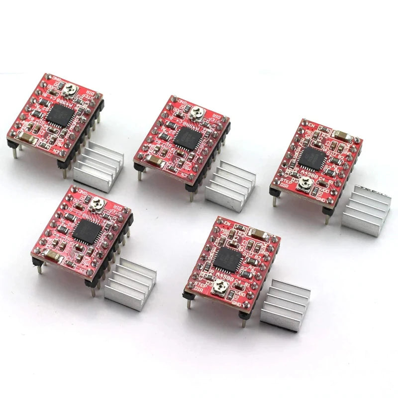 1/5pcs A4988 Driver Board 3D Printer Accessories Ramps 1.4 A4988 Stepper Motor Driver with Heat Sink for 3D Printer Parts