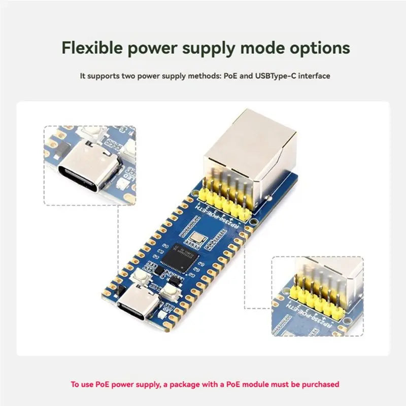 For Raspberry Pi Pico RP2350A Development Board POE-ETH Dual-Core Dual-Architecture Featuring W6300 Chip Supports Poe Module