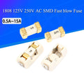 Gold Silver 1808 125V 250V AC 0451 SMD Fast blow Fuse 0.5A 500mA 1A 2A 3A 4A 5A 6.3A 8A 10A 12A 15A 500MA 750MA 2410 ultra-rapid