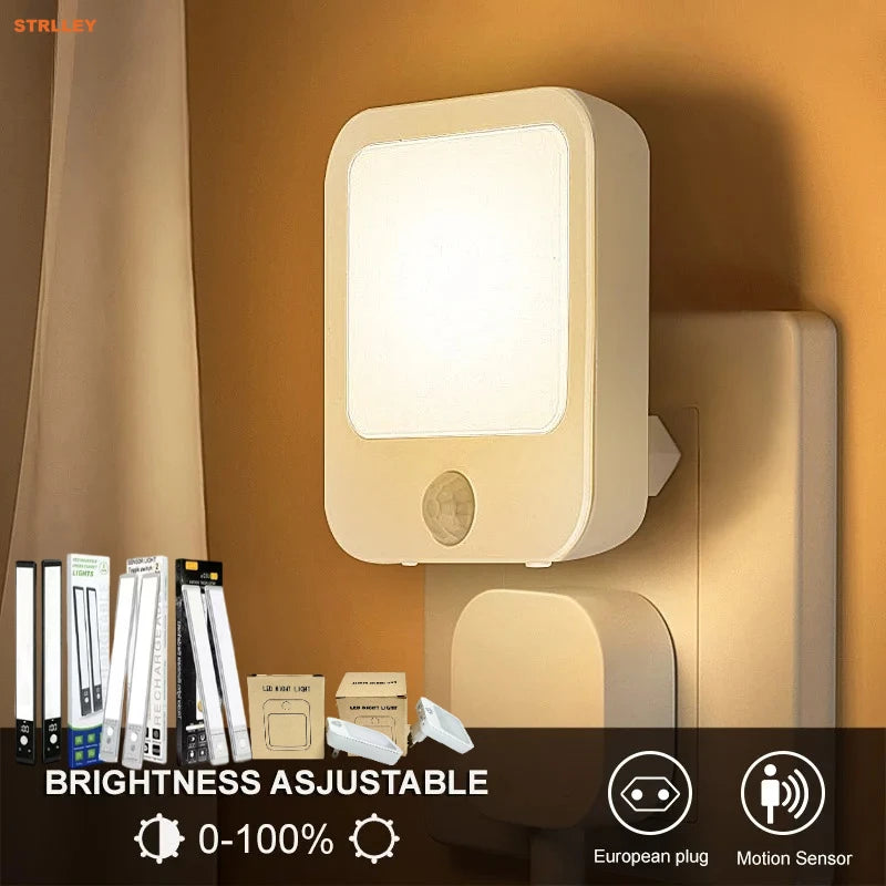 Night Light Motion Sensor LED Light Plug/Rechargeable Lamps Children'S Night Light Wireless Night Lamp for Bedside Table Bedroom