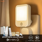 Night Light Motion Sensor LED Light Plug/Rechargeable Lamps Children'S Night Light Wireless Night Lamp for Bedside Table Bedroom