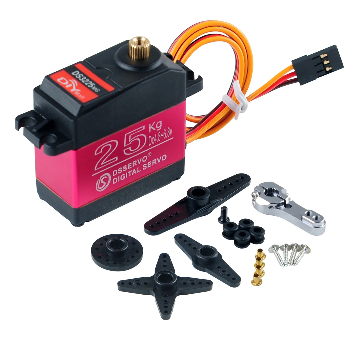 25KG Digital Servo Full Metal Gear IP66 Waterproof for 1:8 1:10 1:12 RC Car Crawler Robot 180/270 Degree High Precision