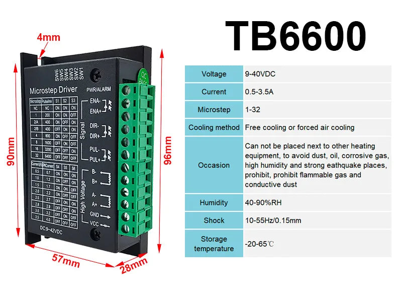 Stepper Motor TB6600 DM542 DM556 DM860 DM860H Driver Cintroller Microstep Motor Brushless Shell For 42/57/86 Nema17 Nema23