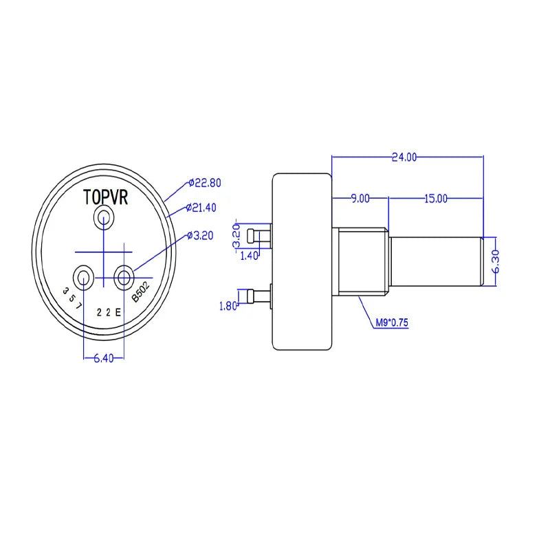 1pcs  360 Degree Rotation TOPVR Conductive Plastic Potentiometer 357 22E B102 B202 B502 B103 360 Degree Rotation