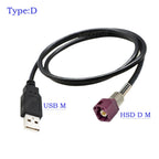 USB Male to 4Pin HSD Code A/B/C/D/G/H/J/K/Z Male Connector LVDS Cable Car Head Unit Control Screen RCC NAC Cable HSD to USB