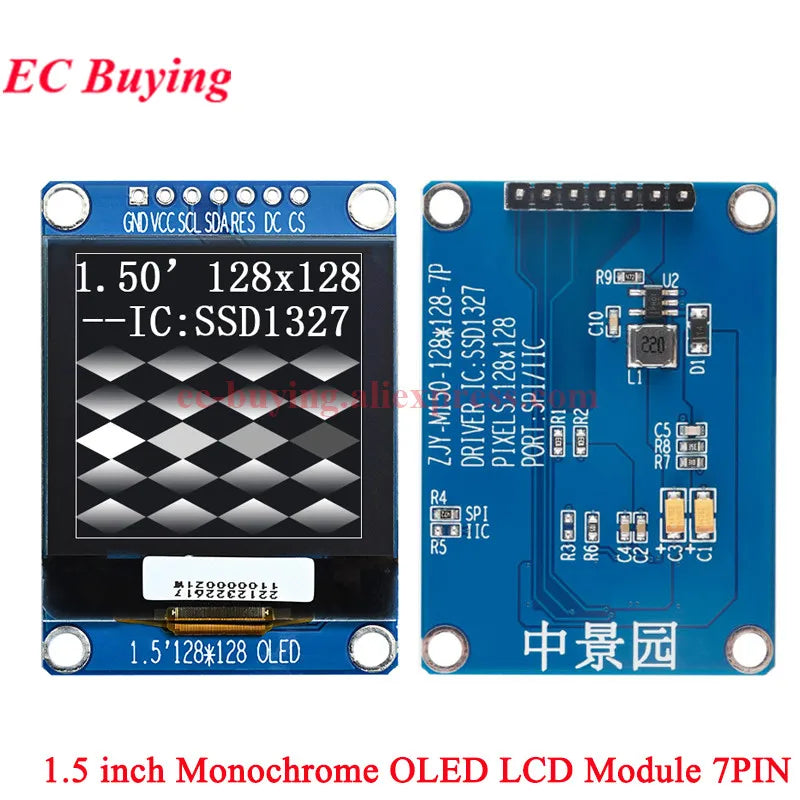 1.5 inch OLED Module 1.5" RGB Color 128x128 LCD LED Display Screen 128*128 SSD1327 SSD1351 SPI/IIC I2C for Arduino 4Pin 7Pin