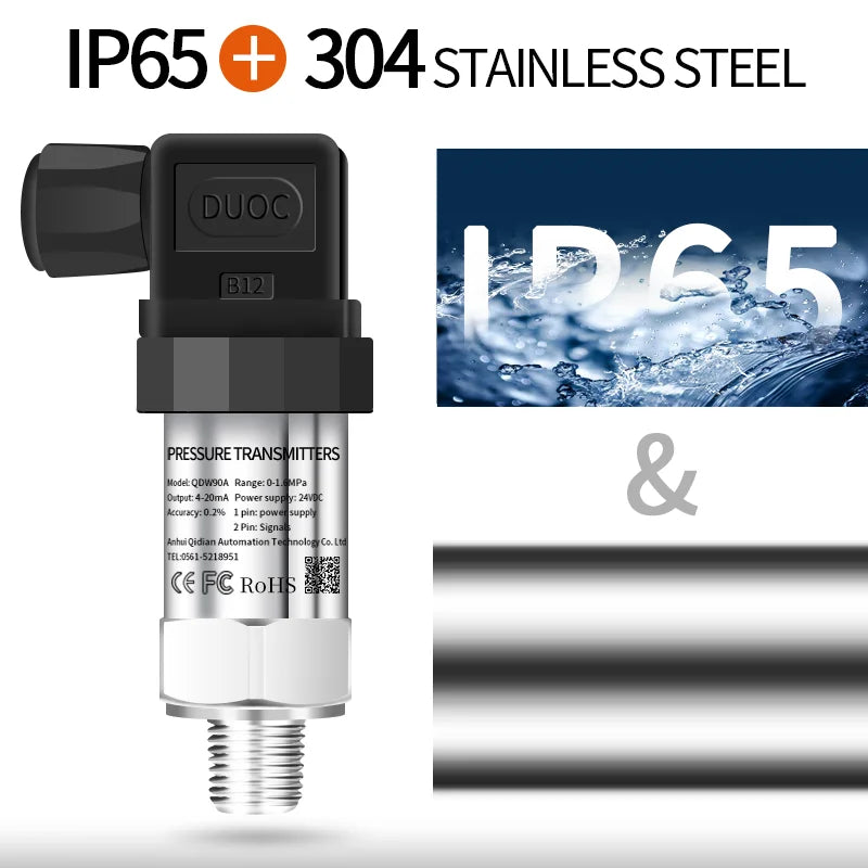 Pressure Transmitter 4-20ma 0-10V  RS485 Digital Pressure Sensor NPT1/4 16bar 200bar 4-20mA Pressure Sensor Transducer