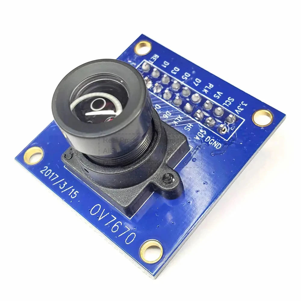 OV7670 Camera Module for STM32 Microcomputer Development Board 25 Degrees 640*480 0.3MP Adjustable Distortionless Lens 18Pin